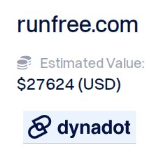 Dynadot appraisal: runfree.com Estimated Value $27,624